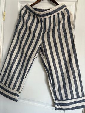 Striped  Pants in Navy and Cream
